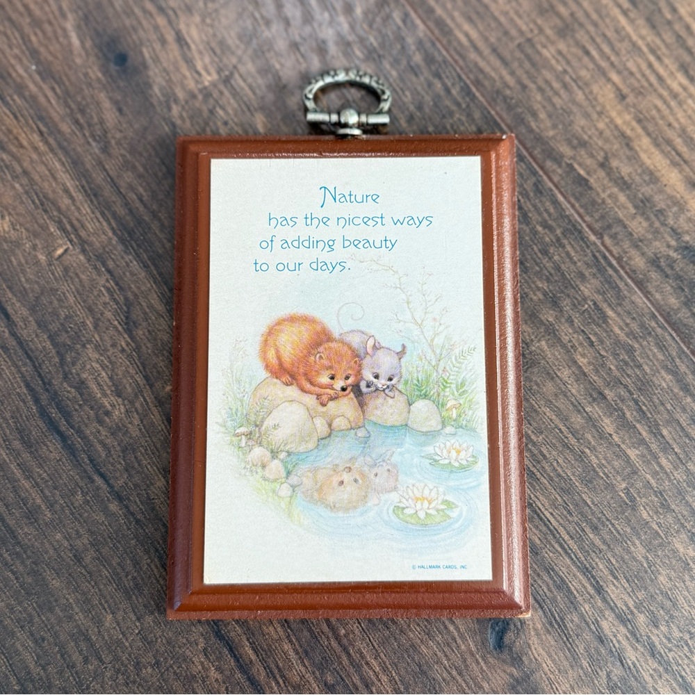 Wooden Framed Nature Art with Animals
